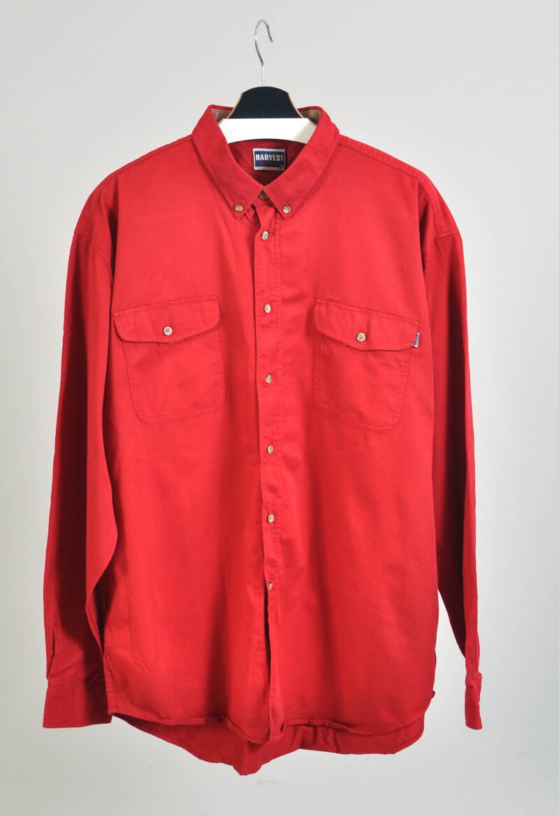 Vintage 90s James Harvest Red Shirt
