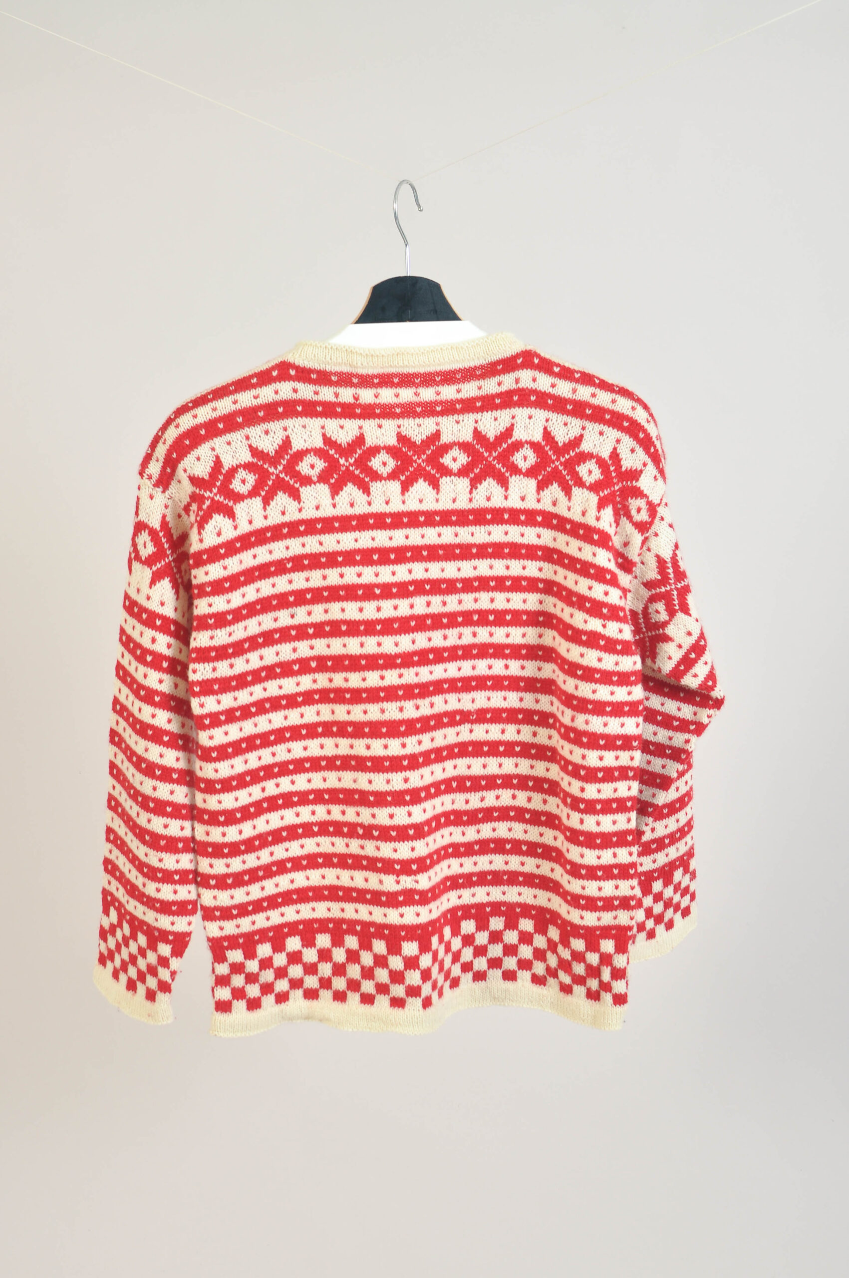 Vintage 90s Wool Knitwear Cardigan Handmade | S/M Size - Image 4