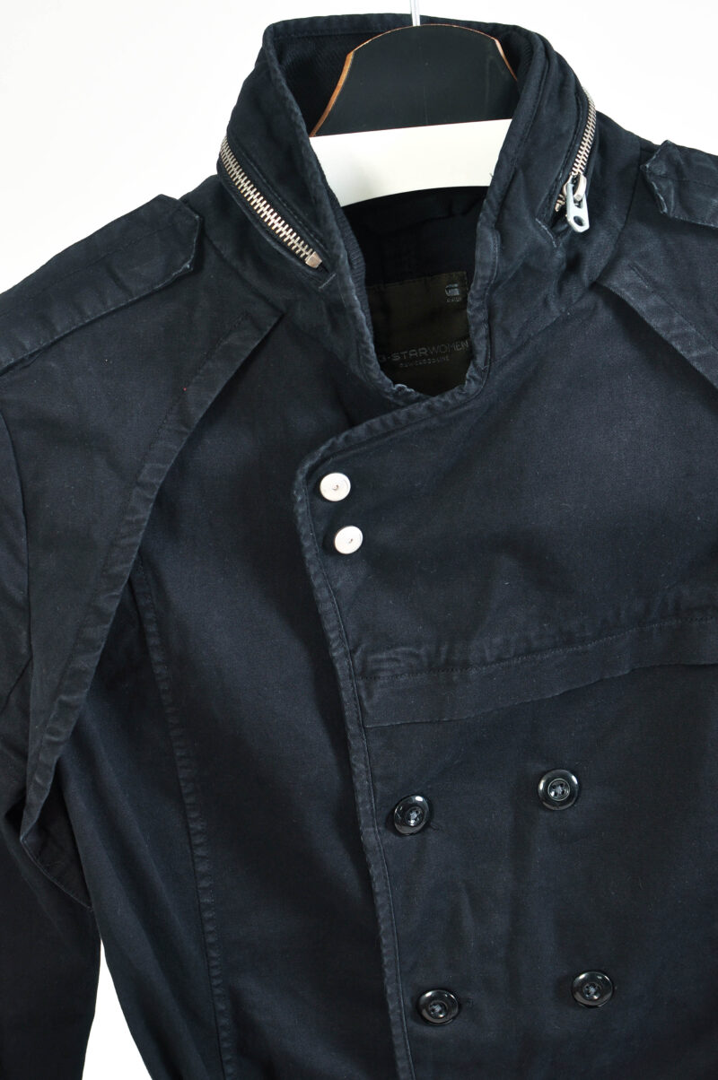 Vintage 00s G-Star trench coat in black - Image 3