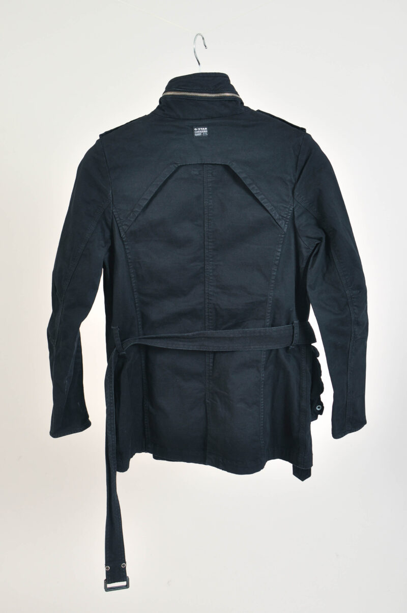 Vintage 00s G-Star trench coat in black - Image 7