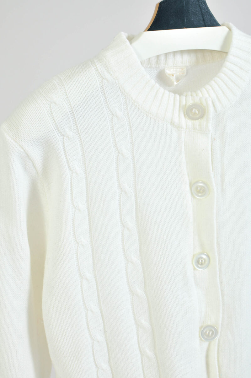 Vintage 80s white cardigan - Image 3