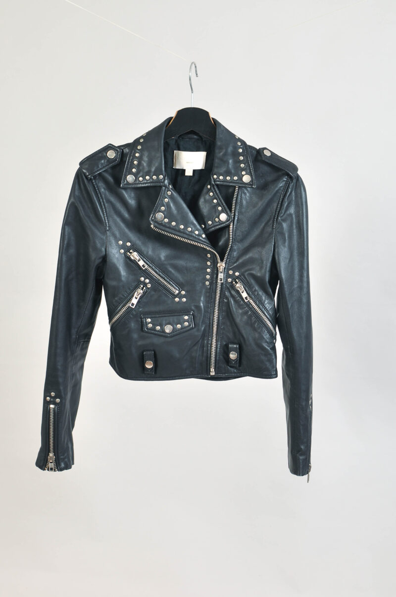 Vintage Y2K Walter Baker Real Leather Studded Biker Jacket
