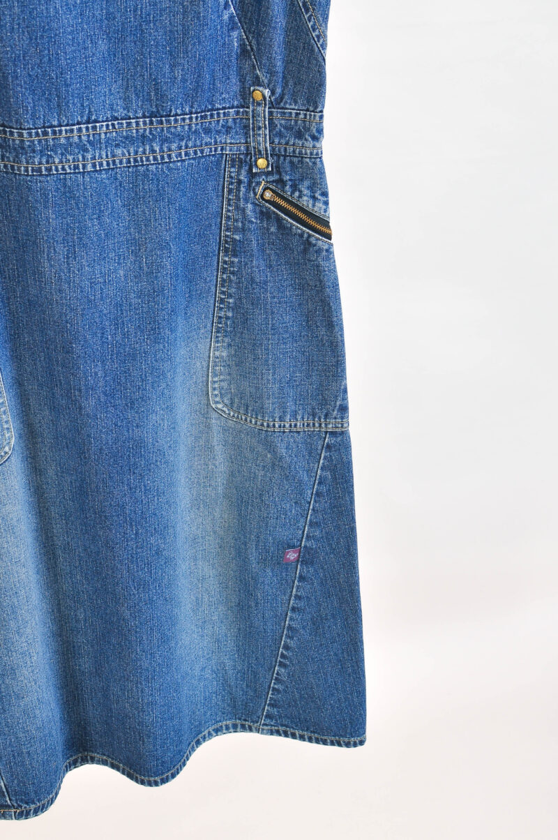 Vintage 00s Denim Midi Dress – Y2K Casual Style - Image 3