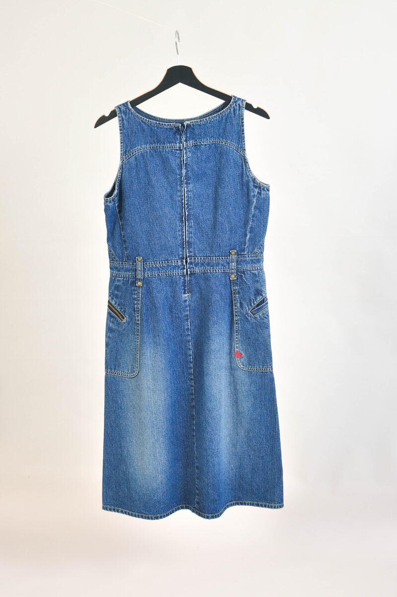 Vintage 00s Denim Midi Dress – Y2K Casual Style - Image 6