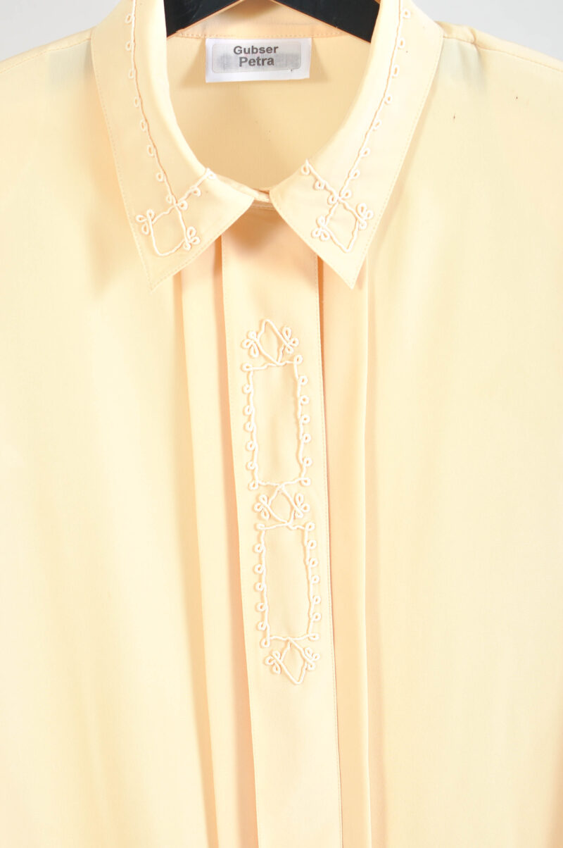 Vintage 90s Butter Yellow Blouse - Image 3