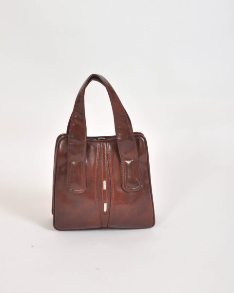 Vintage 80s Brown Leather Bag