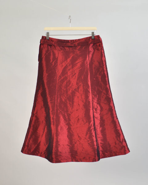 Vintage 00s Maroon Midi Skirt – 38