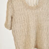 Vintage 90s Linen Sheer Top - Beige - Image 3