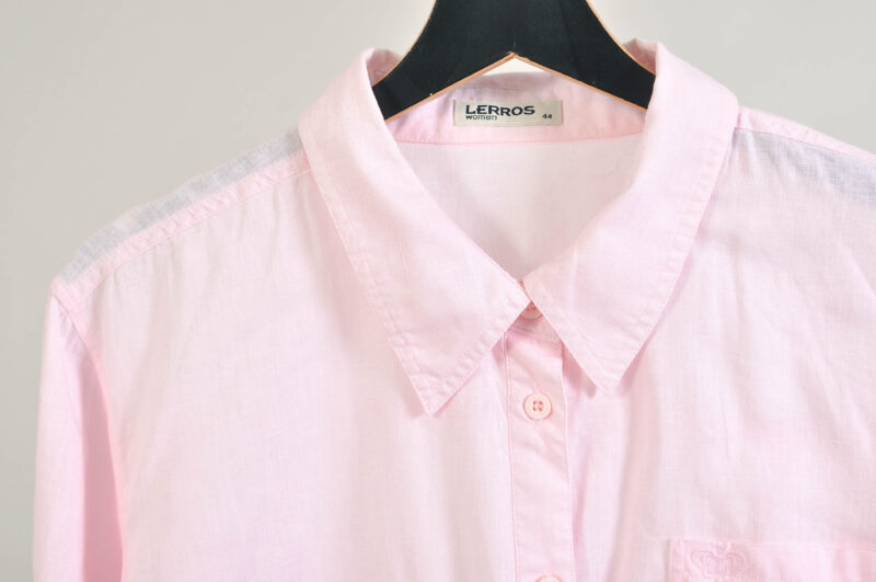 Vintage 00s Baby Pink Linen Shirt - Image 3