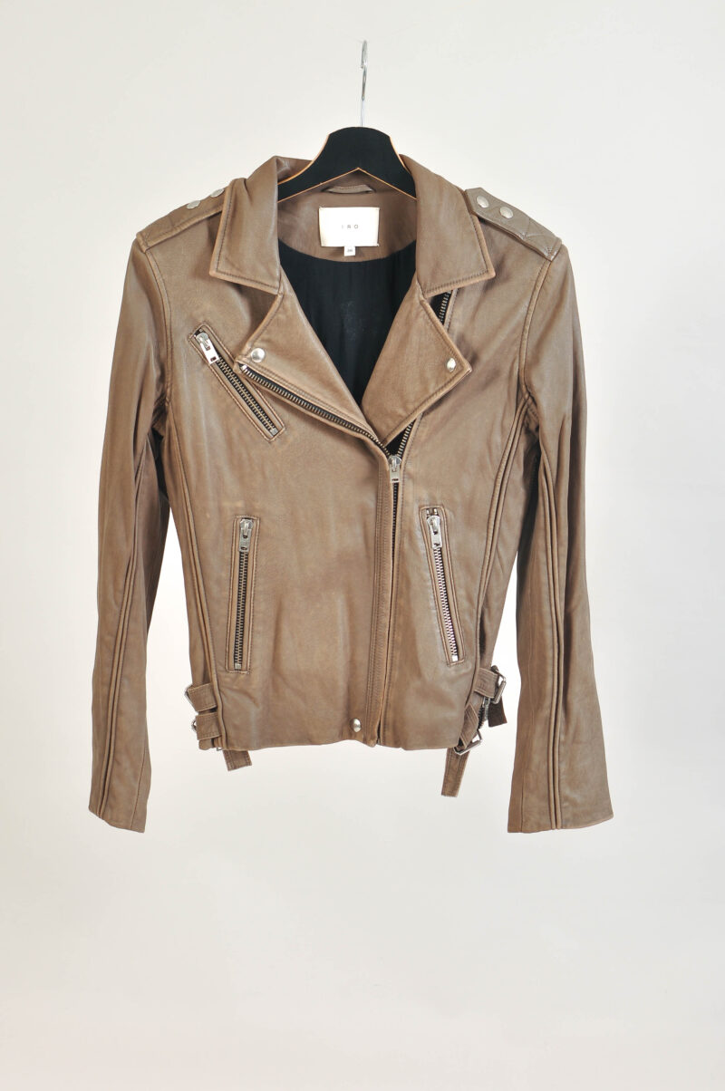 Vintage 00s IRO Beige Real Leather Jacket