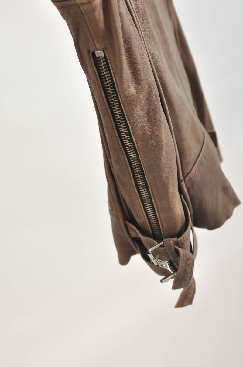 Vintage 00s IRO Beige Real Leather Jacket - Image 6