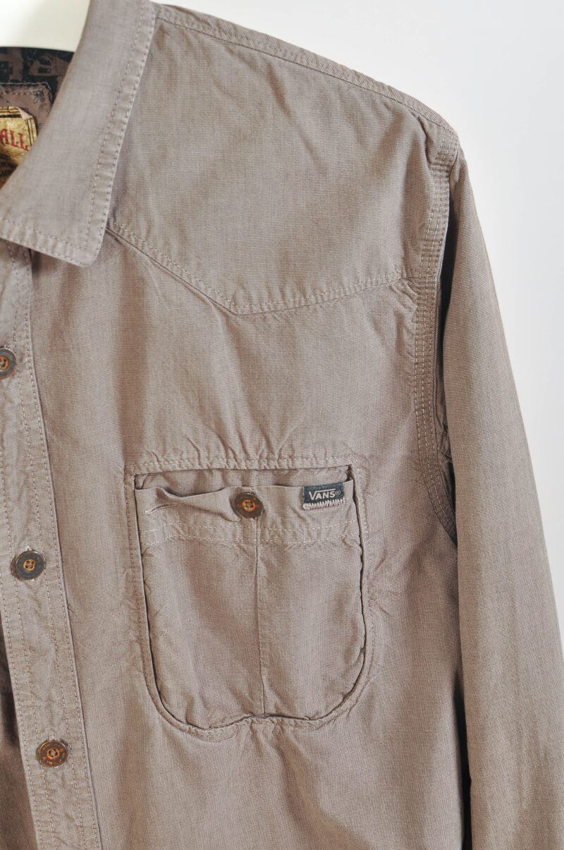Vintage 00s VANS shirt in brown - Image 3