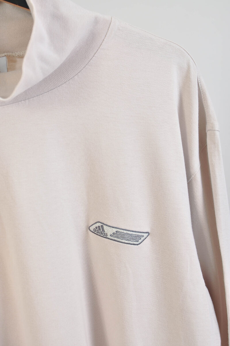 Vintage 90s Adidas Long Sleeve Turtleneck Top in Beige - Image 4