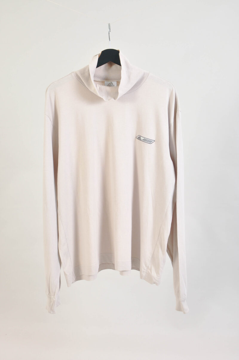 Vintage 90s Adidas Long Sleeve Turtleneck Top in Beige