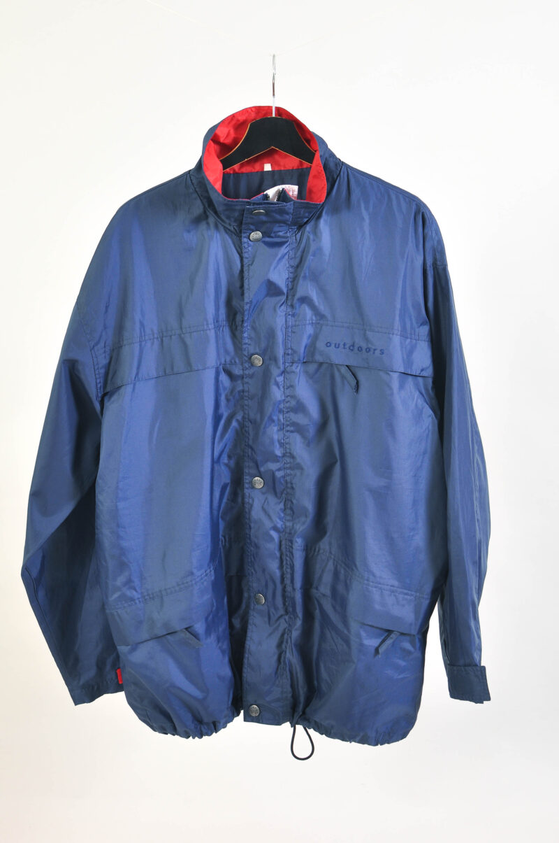 Vintage 90s Navy Windbreaker Rain Shell Jacket | Outdoors