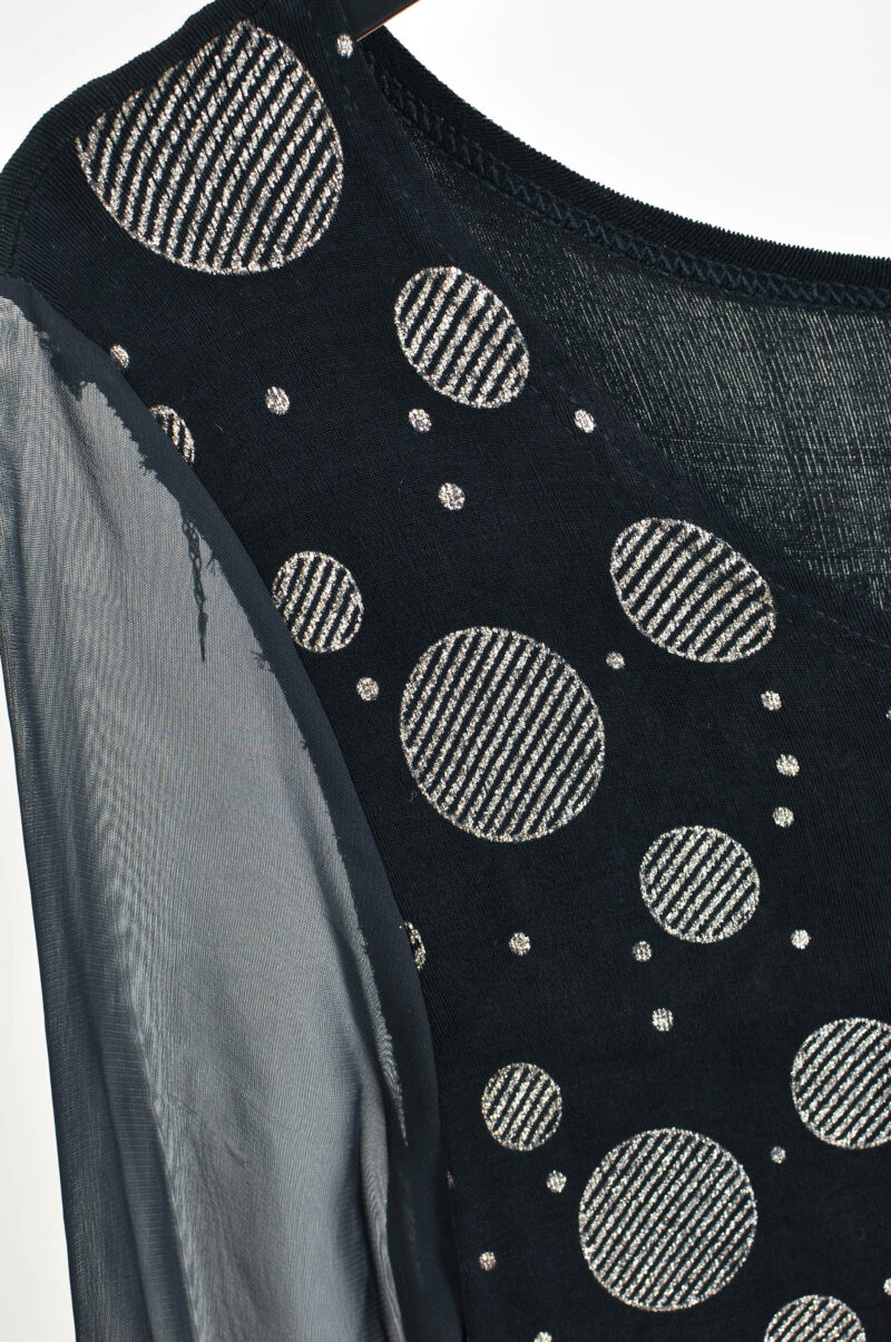 Vintage 90s Sheer Black Dress - Image 4