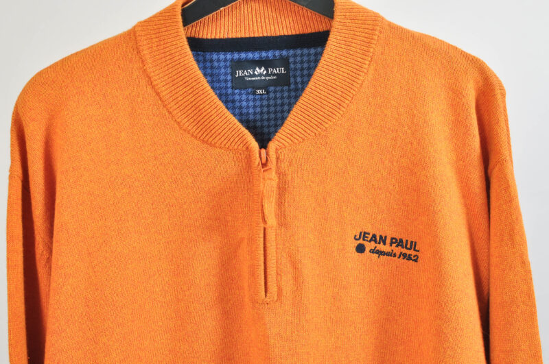 Vintage 00s Jean Paul Jumper in Orange – Size 3XL - Image 3