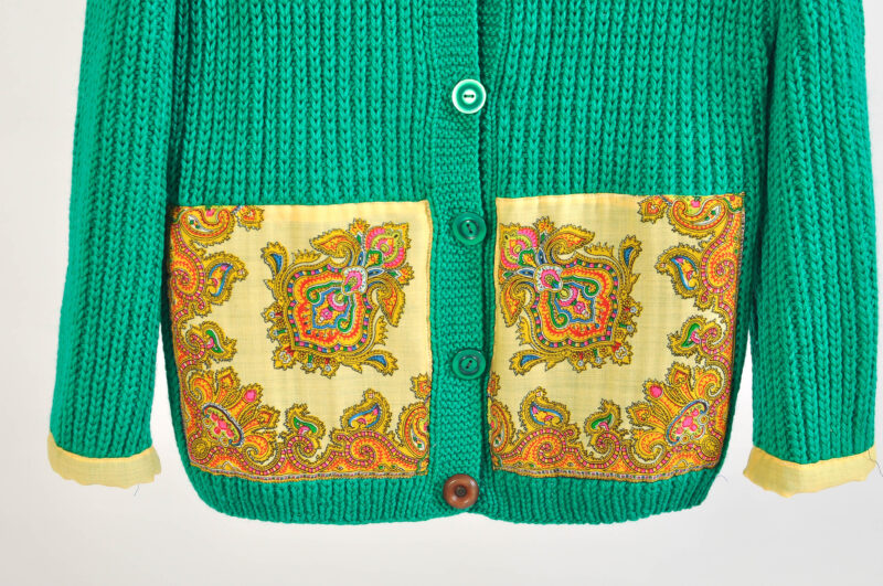 Vintage 90s Upcycled Green Cardigan | Reworked Knit | S–M - Image 3