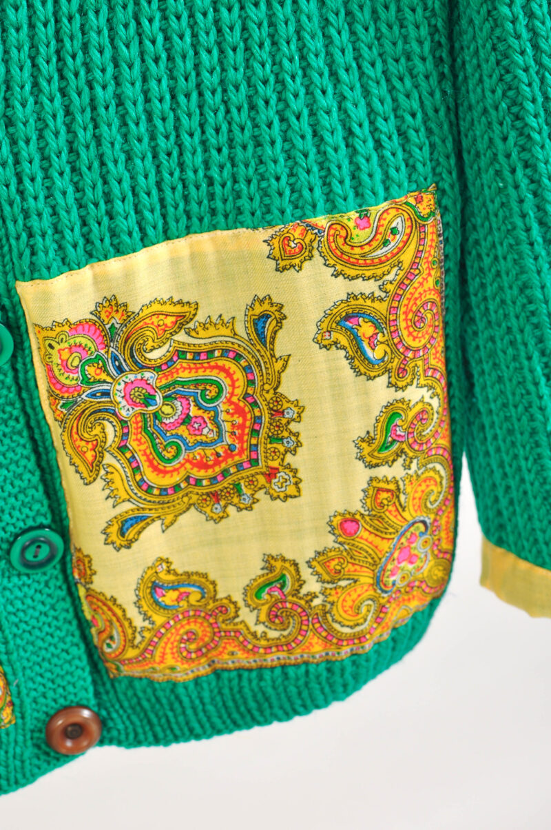 Vintage 90s Upcycled Green Cardigan | Reworked Knit | S–M - Image 4