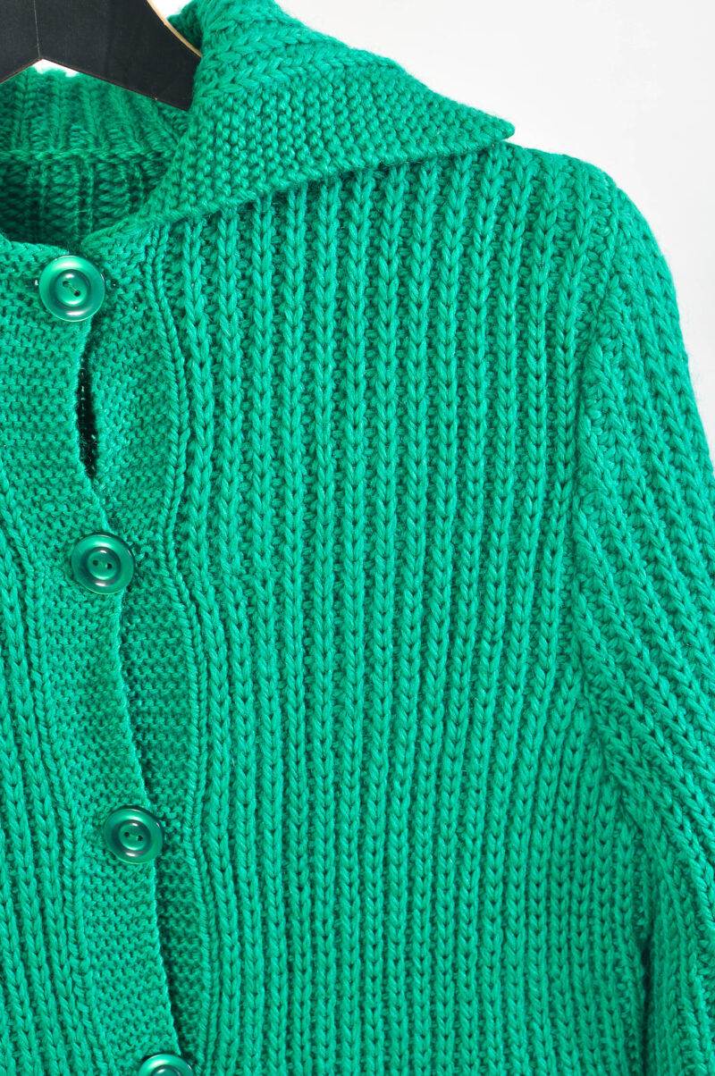 Vintage 90s Upcycled Green Cardigan | Reworked Knit | S–M - Image 5