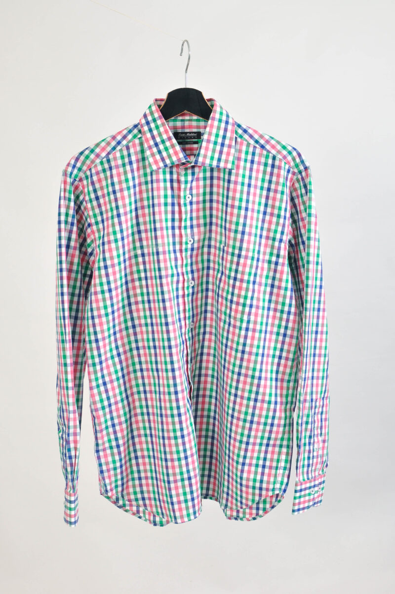 Vintage 00s Checkered Long Sleeve Shirt Luca Maldini – L/XL