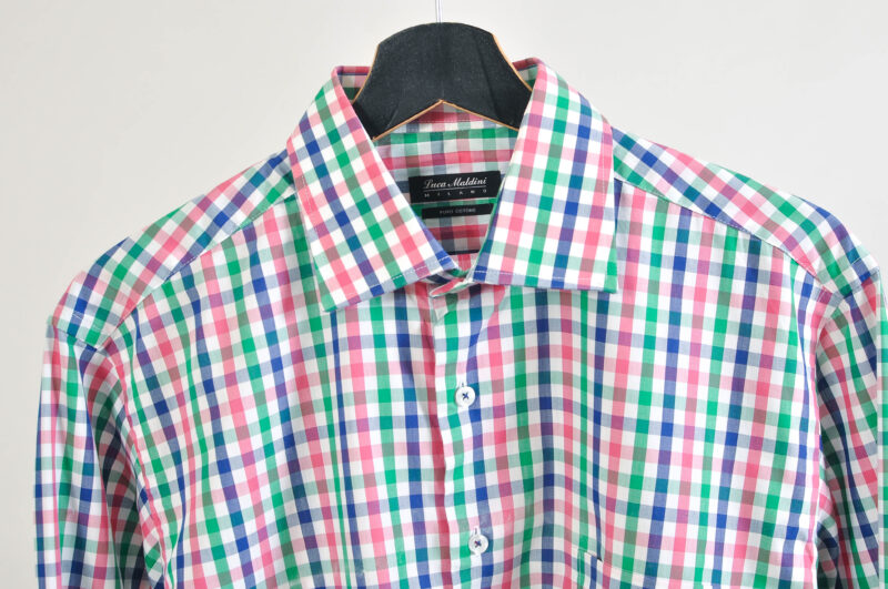 Vintage 00s Checkered Long Sleeve Shirt Luca Maldini – L/XL - Image 3