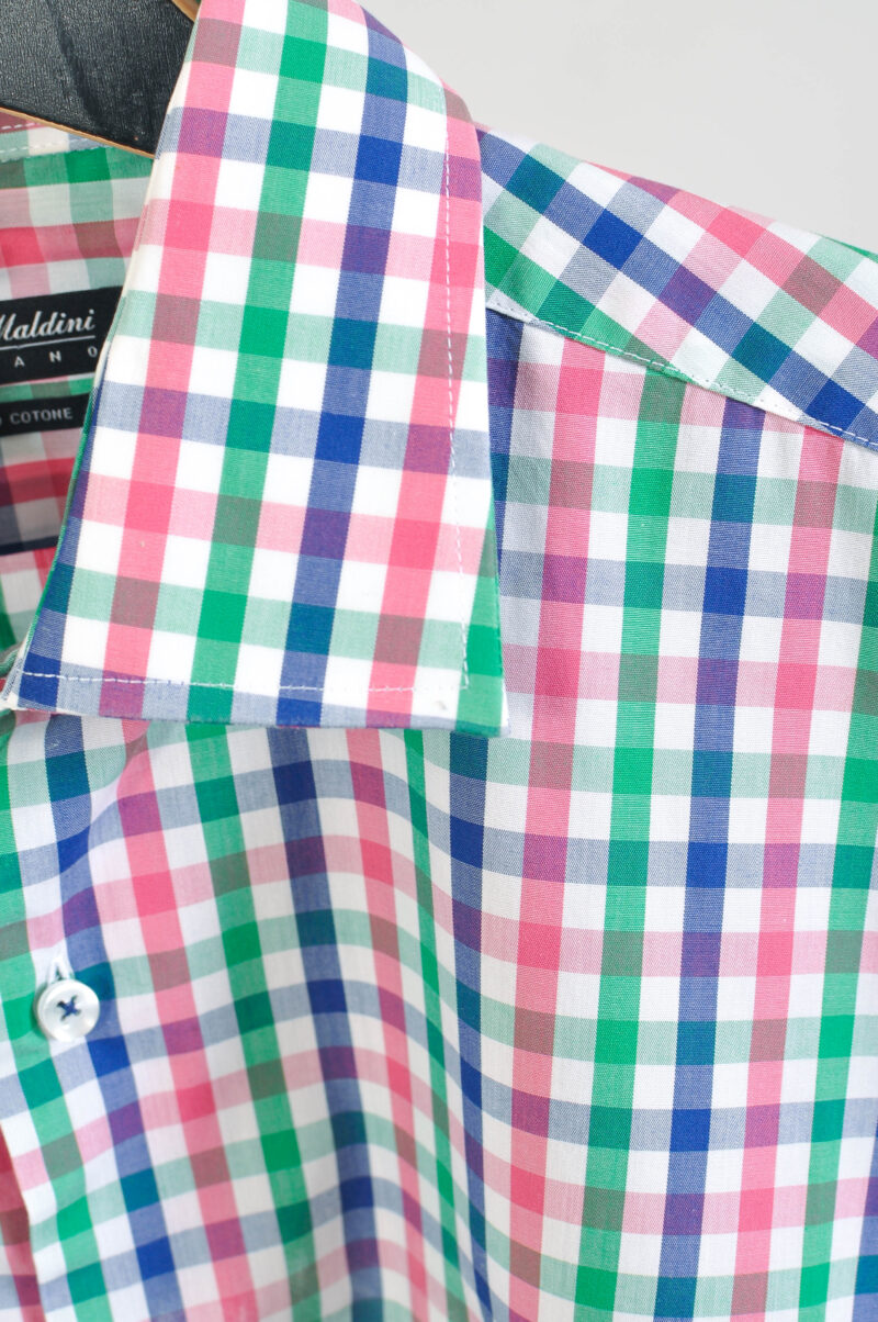 Vintage 00s Checkered Long Sleeve Shirt Luca Maldini – L/XL - Image 4