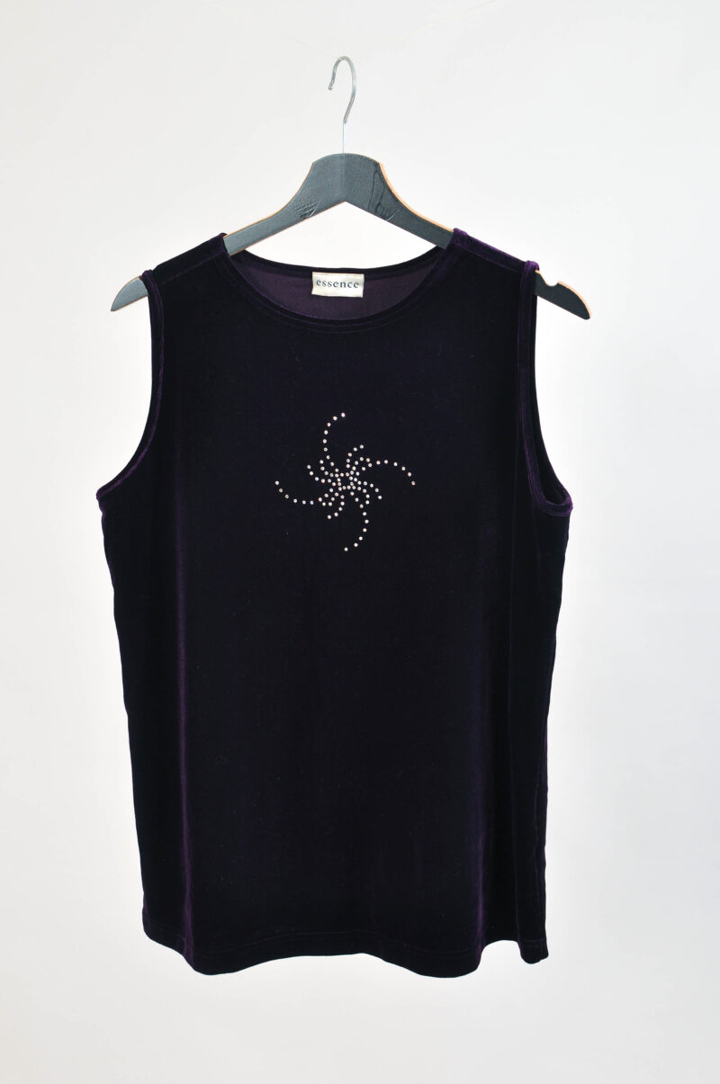 Vintage 00s Purple Velvet Top | M to XL Fit