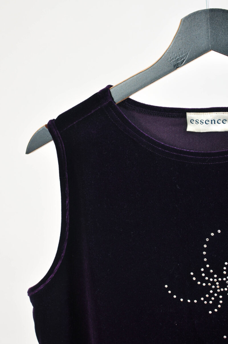 Vintage 00s Purple Velvet Top | M to XL Fit - Image 3