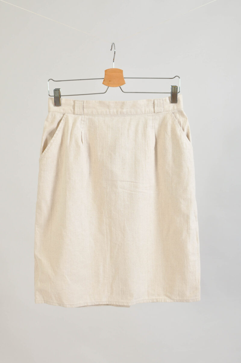 Vintage 90s Linen Skirt – UK 14 | St. Michael | M–L