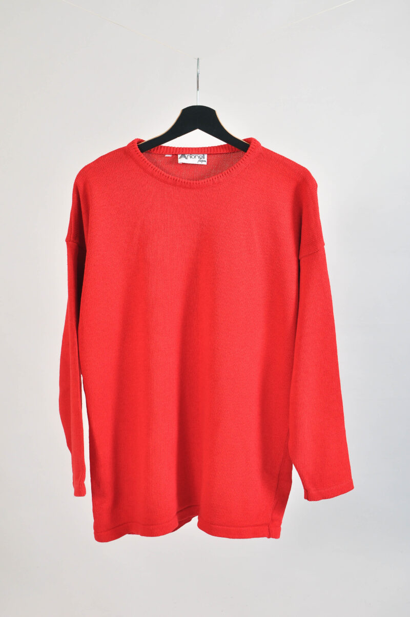 Vintage 90s Red Cotton Jumper – M to XL