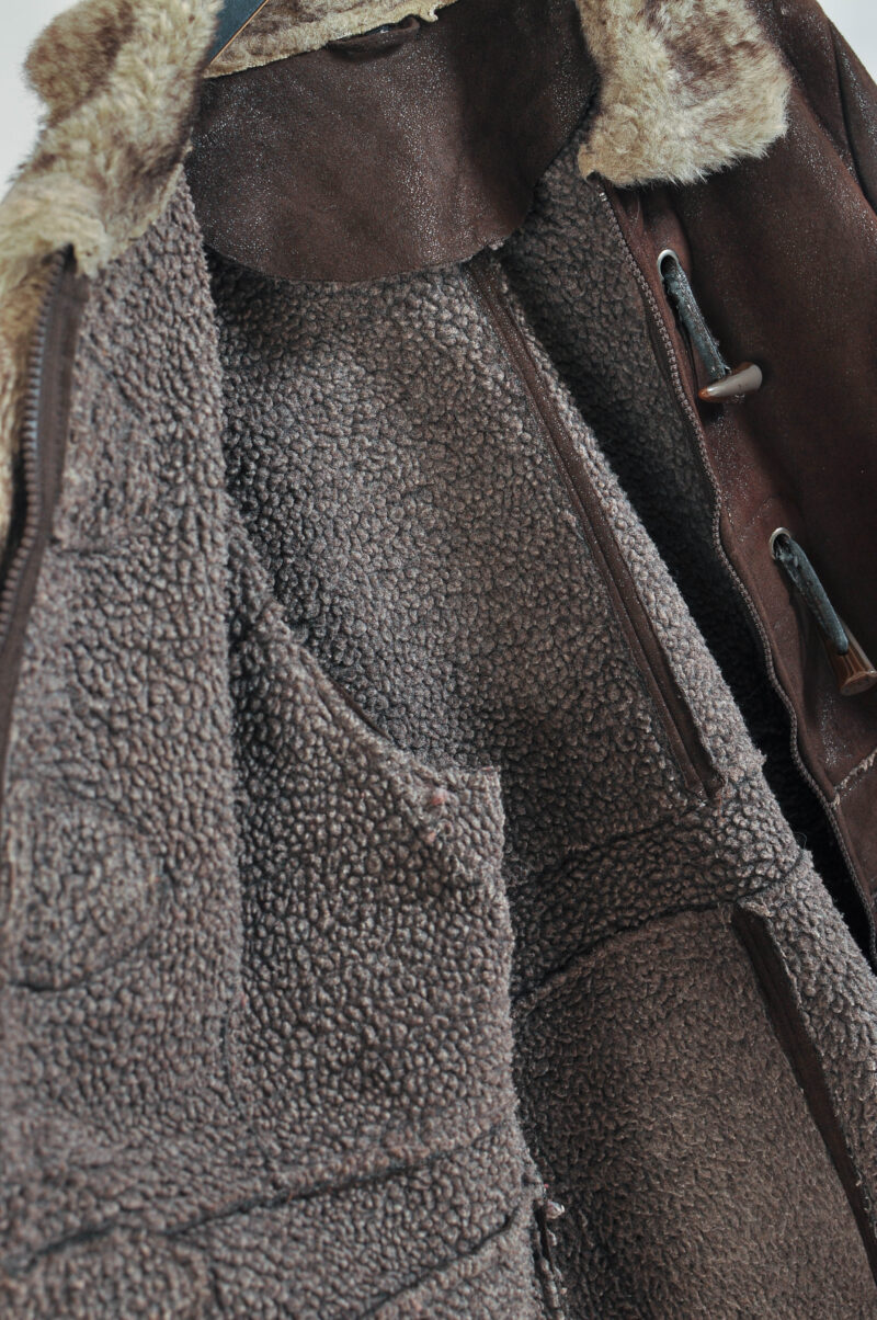 Vintage 00s Faux Shearling Faux Suede Coat Brown | Fits L to XL - Image 3