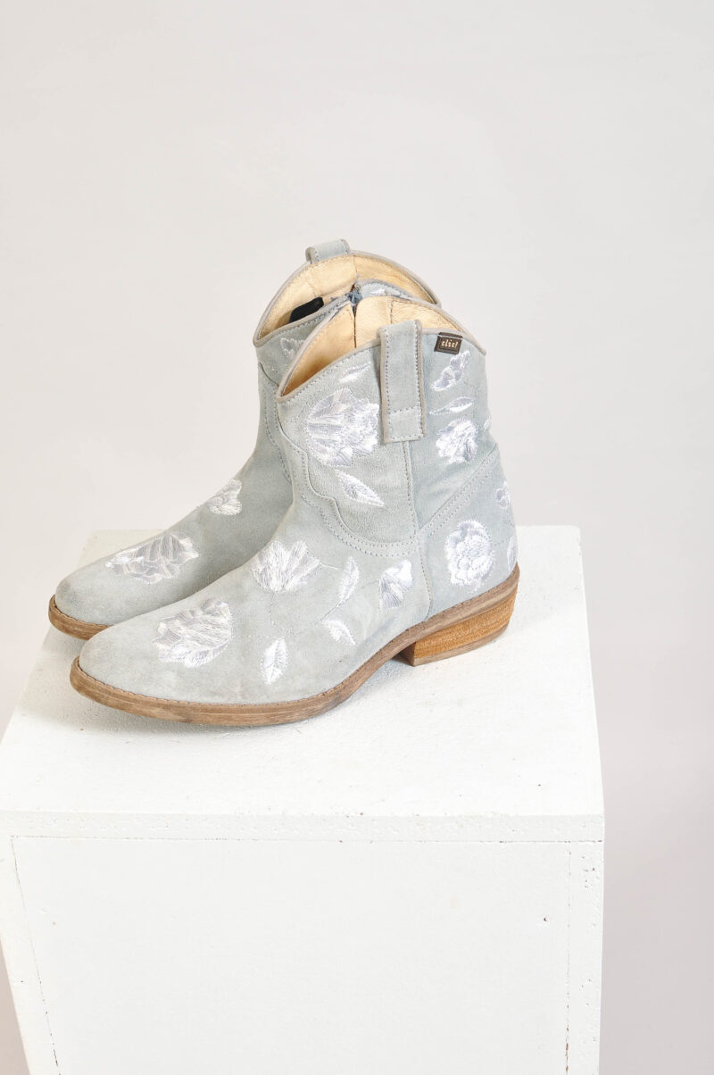 Vintage 90s Suede Leather Cowboy Boots