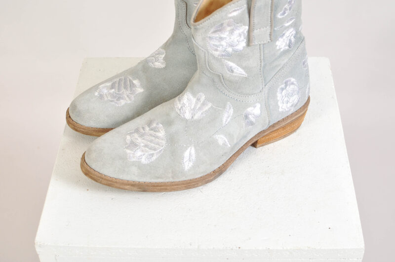 Vintage 90s Suede Leather Cowboy Boots - Image 3
