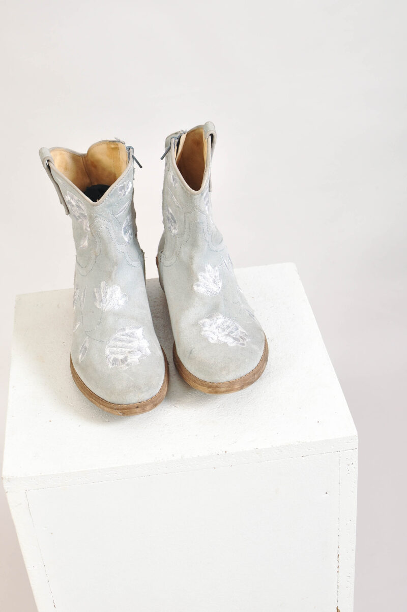 Vintage 90s Suede Leather Cowboy Boots - Image 4