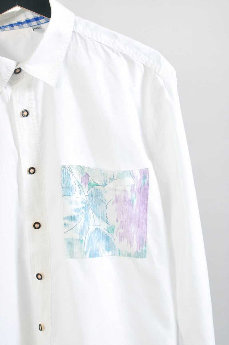 Vintage 00s Reworked White Shirt – Size L - Image 3