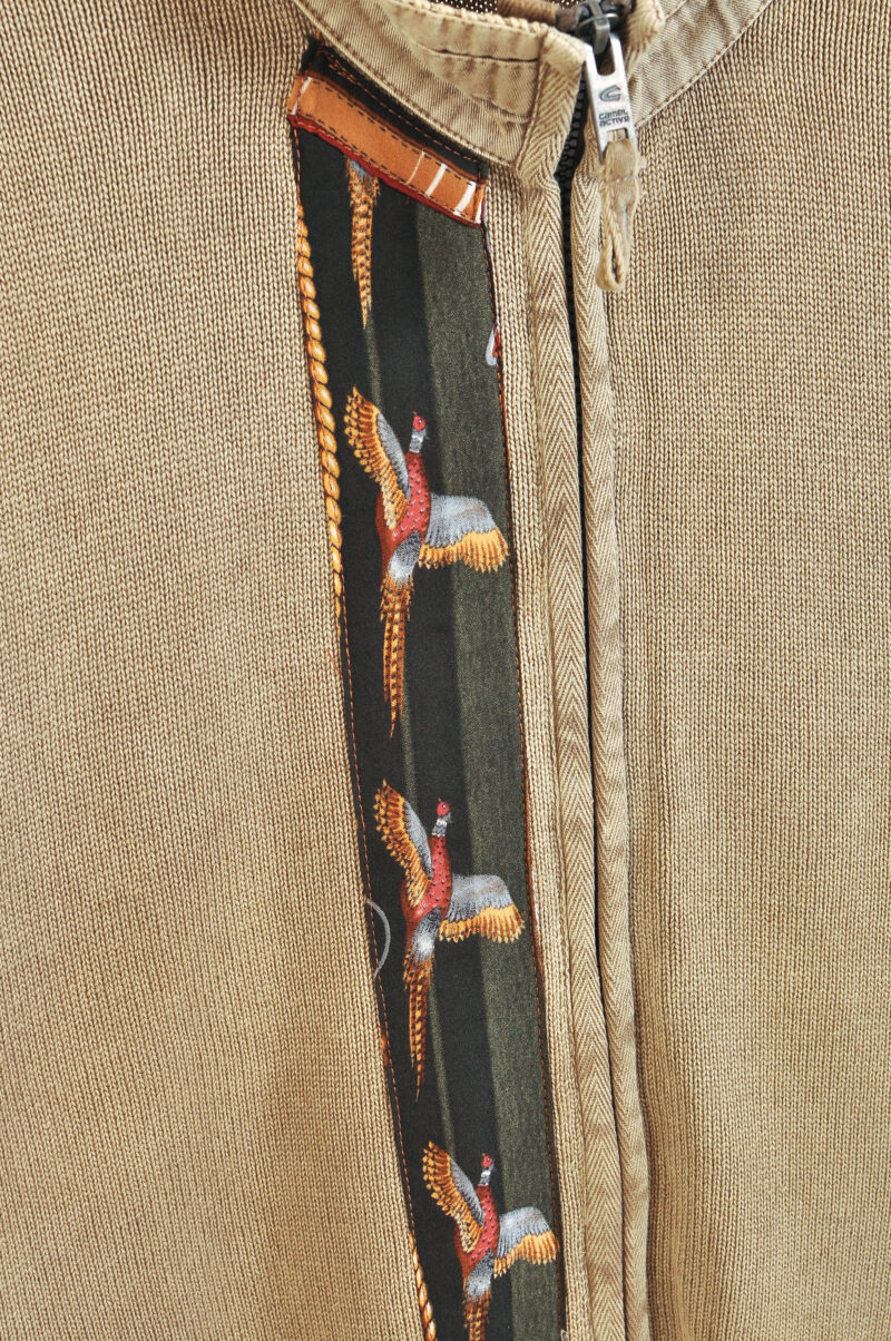 Vintage 00s Camel Reworked Cardigan XXL - Image 3