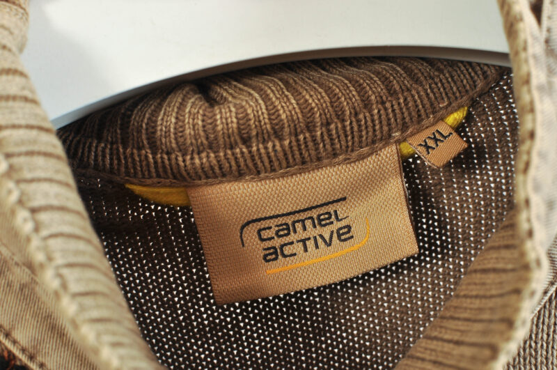Vintage 00s Camel Reworked Cardigan XXL - Image 6