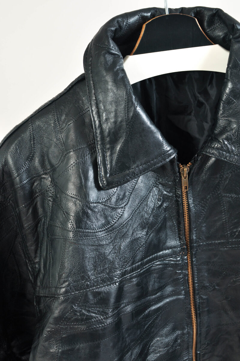 Vintage 00s Faux Leather Jacket Black | Size XXL - Image 3