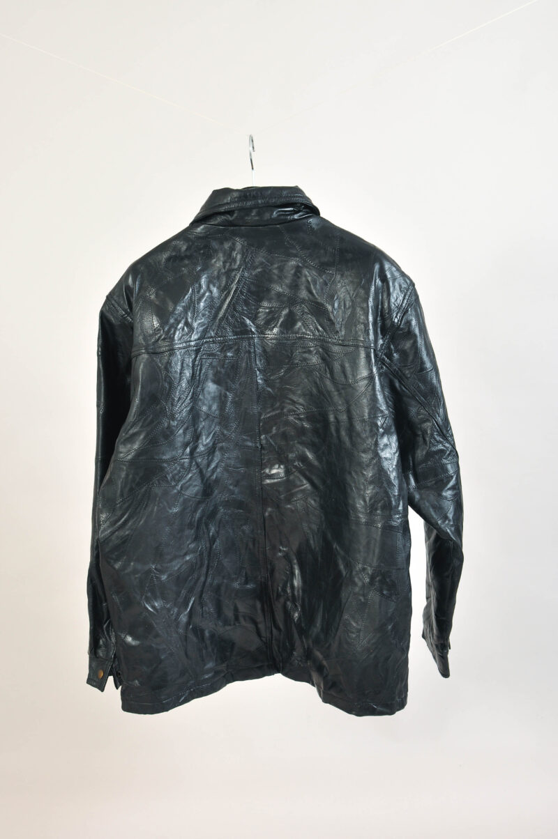 Vintage 00s Faux Leather Jacket Black | Size XXL - Image 4