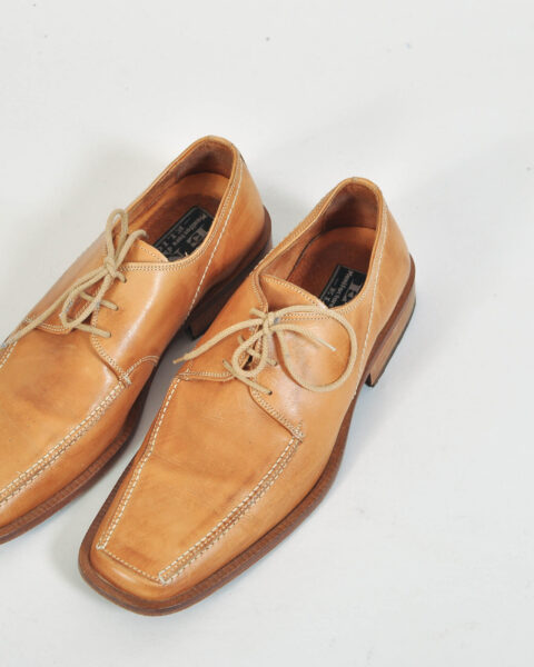 Vintage 90s Square Toe Leather Shoes Brown EU 42 –