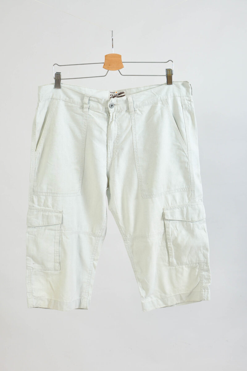Vintage 00s Linen Cargo Shorts | Size 34 | L–XL Fit