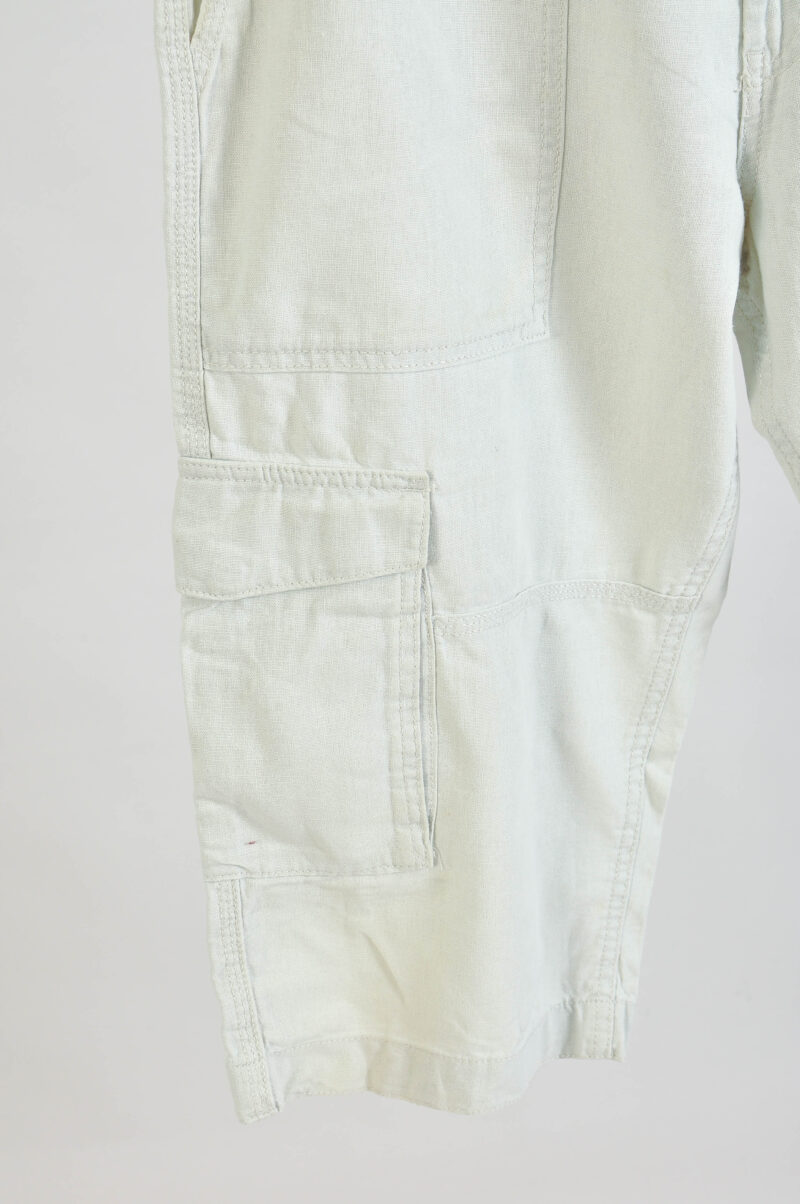 Vintage 00s Linen Cargo Shorts | Size 34 | L–XL Fit - Image 3