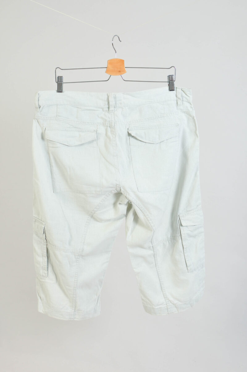 Vintage 00s Linen Cargo Shorts | Size 34 | L–XL Fit - Image 5