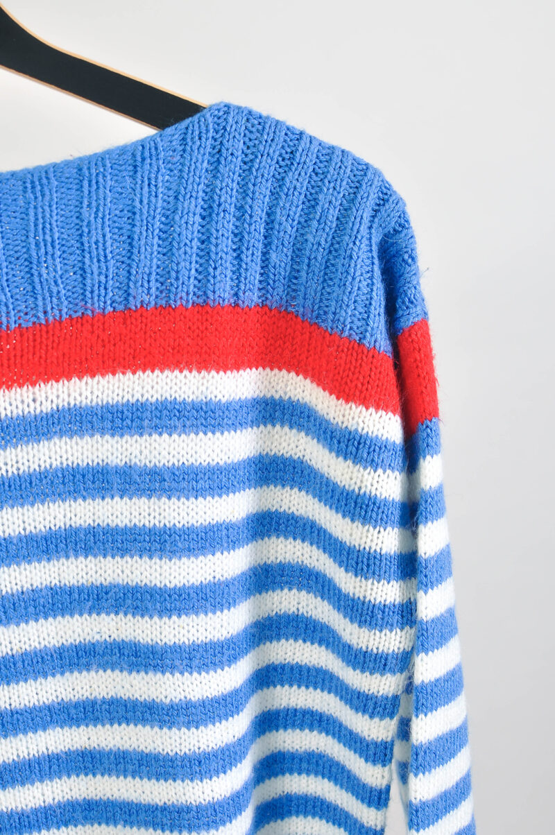 Vintage 90s Handmade Striped Jumper - Image 3
