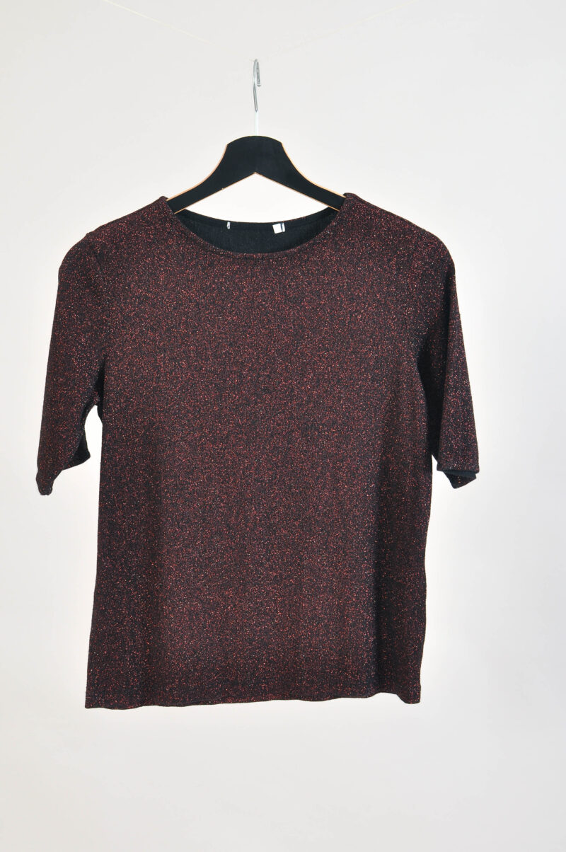 Vintage 00s Dark Brown Sequin Top | Y2K Party Style | M Size