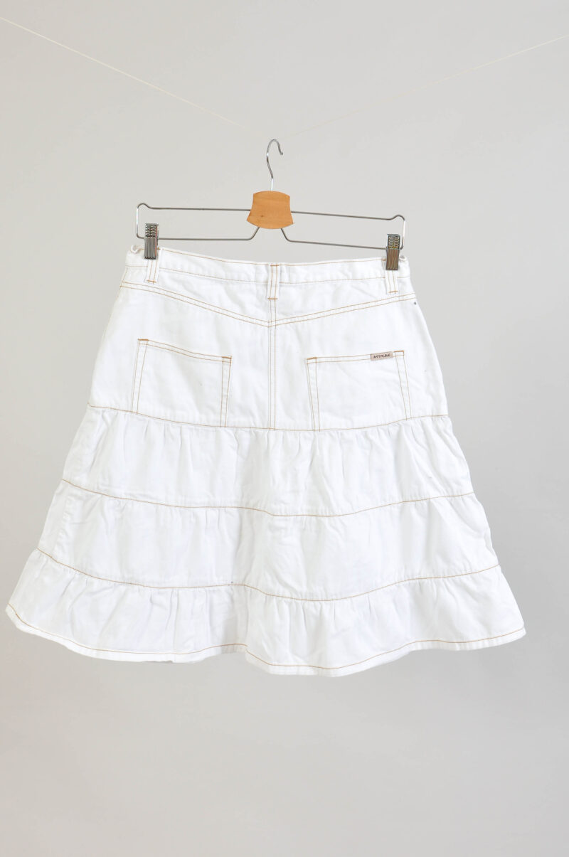 Vintage 00s White Denim Skirt | Attitude Y2K Style - Image 5