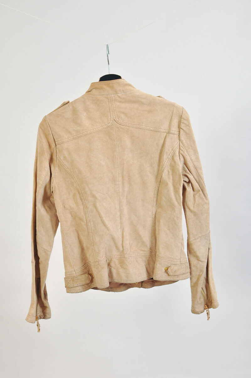 Vintage 00s Suede Racer Jacket XS-S – Real Leather - Image 5