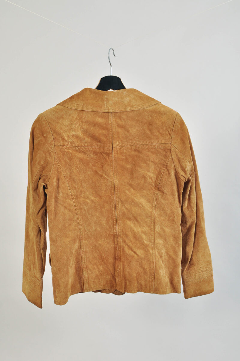 Vintage 00s Suede Leather Blazer Jacket – Size 36 | S–M Fit - Image 4