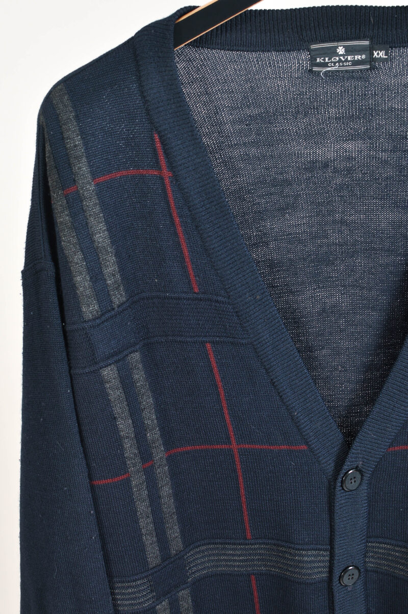 Vintage 90s Dark Blue Cardigan by Klover | Size XXL - Image 3